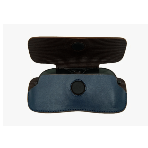 Leather Sunglasses Case - Blue Color Perseus Model